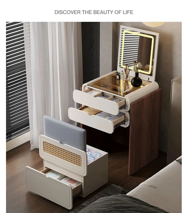 Dressing Table Bedroom Minimalist Design New Mini Bedside Table Storage Elegant Stylish Coiffeuse Maquillage Meuble Furniture
