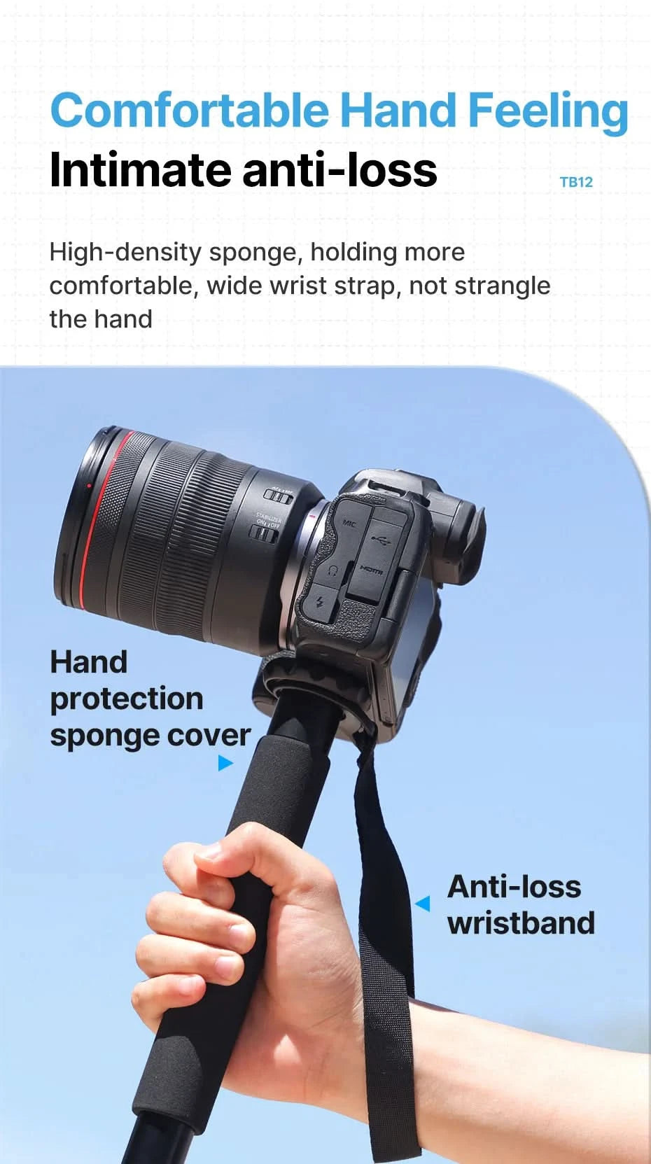 Ulanzi Lightweight Monopod Aluminium DSLR Camera Tripod for  1/4''3/8'' Hiking Travel Selfie Stick Max 155cm Extend 5KG Load