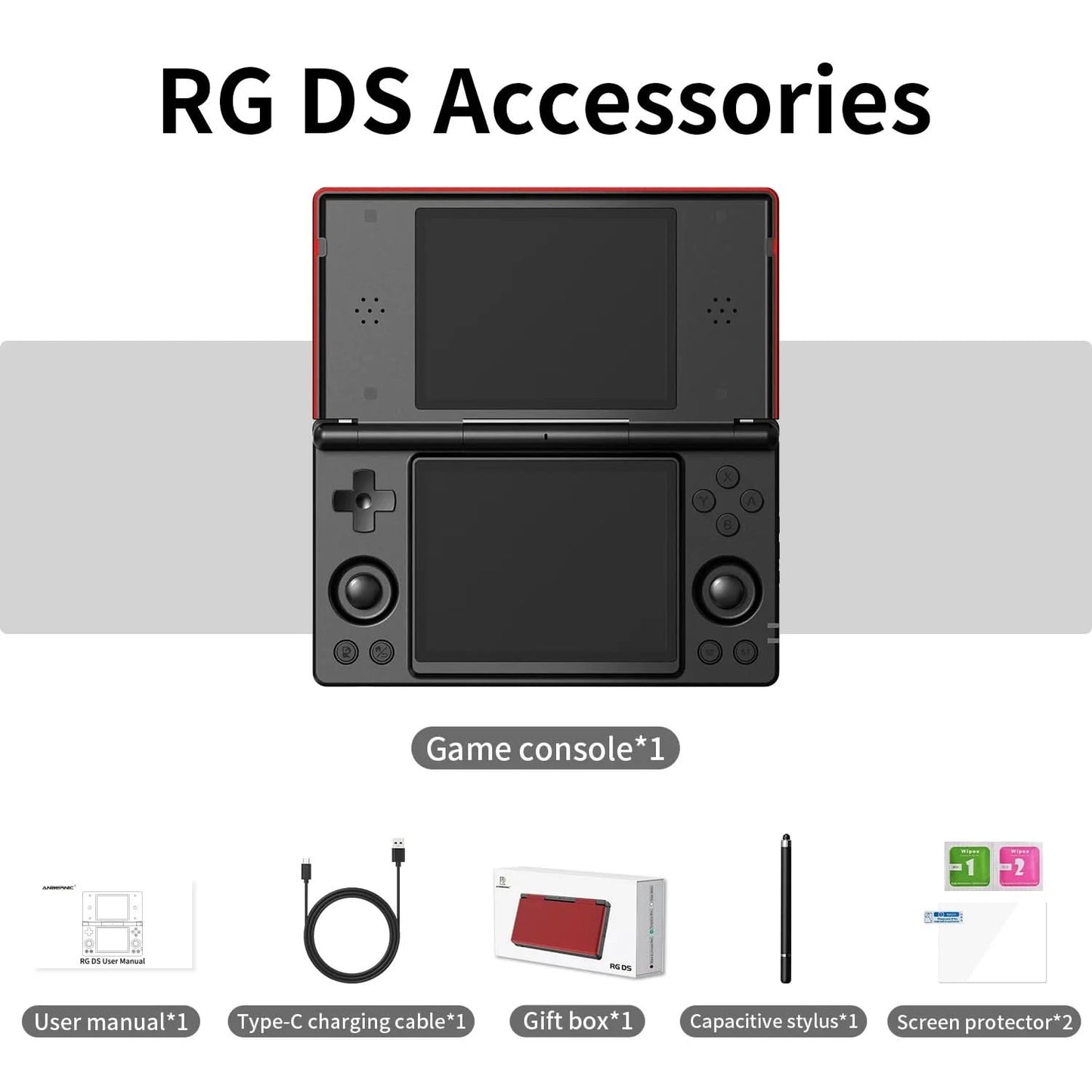 Anbernic RG DS Retro Video Game Console Android 14 4 Inch IPS Dual Multi-touch Screen Flip Game Player RGDS For Christmas Gift