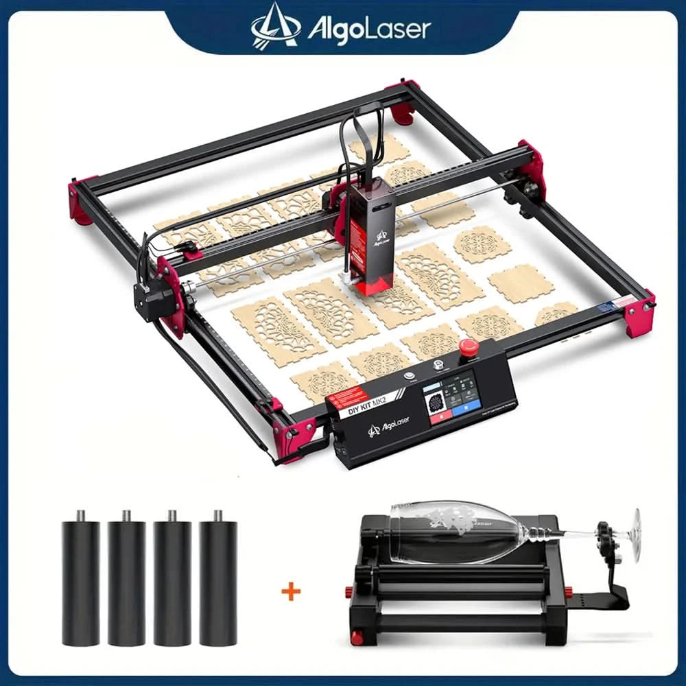 AlgoLaser DIY KIT MK2 10W Laser Engraving Cutting Machine Touch Screen for Wood Metal 10W Output Power Offline Work 400X435MM