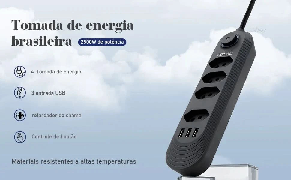 Extension Socket, Power Extension, USB Socket, Socket Line Filter, Regua Power Sockets, Electric Extension, 110-220V,10A