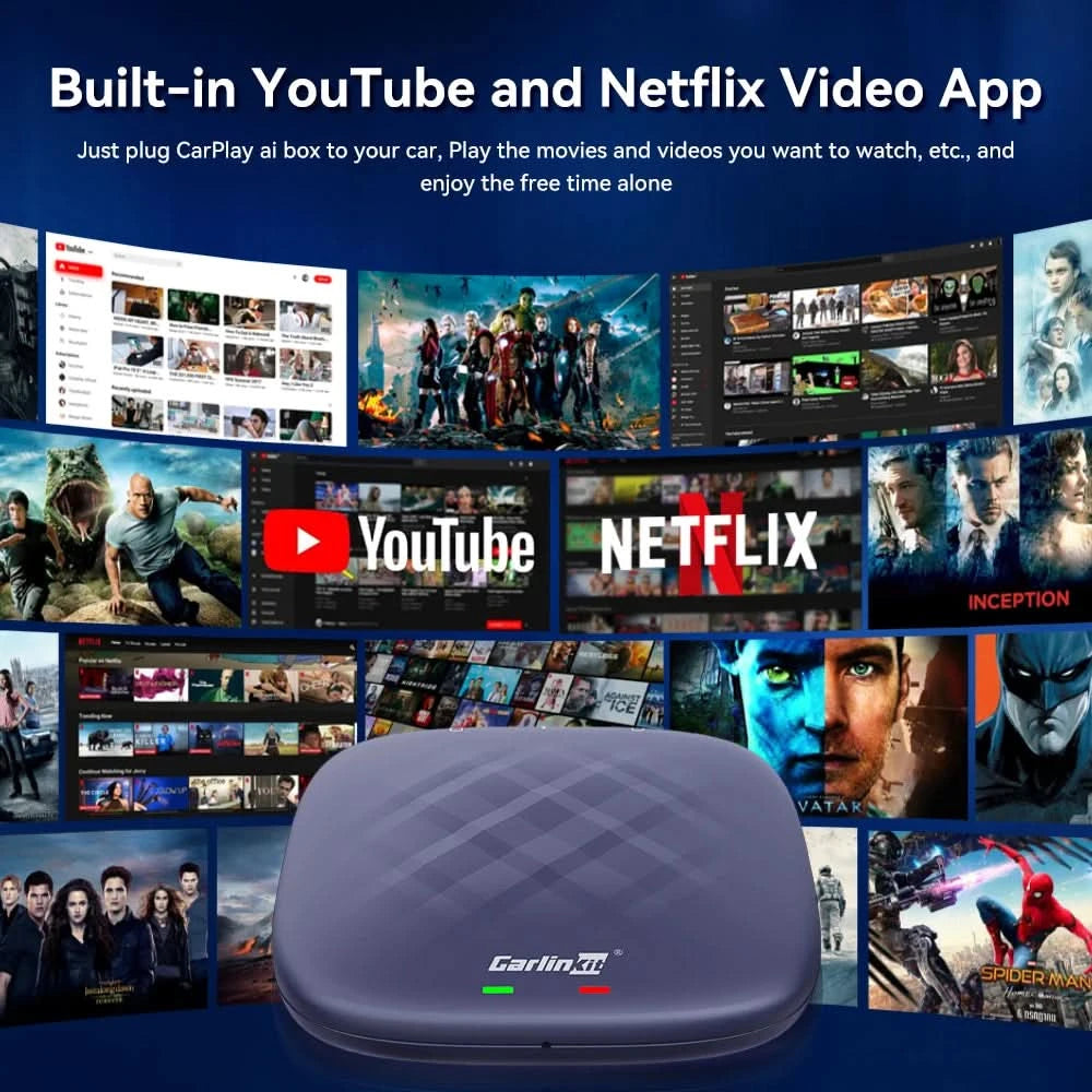 2026 NEW CarlinKit CarPlay Ai Box Qualcomm 8-Core Android 13 Wireless Carplay Android Auto Car Video TV Box WiFi SIM For Netflix
