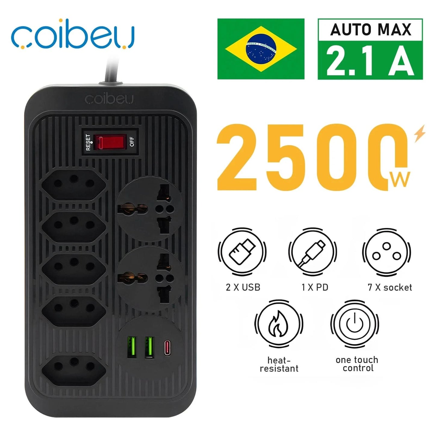 Extension Socket, Power Extension, USB Socket, Socket Line Filter, Regua Power Sockets, Electric Extension, 110-220V,10A