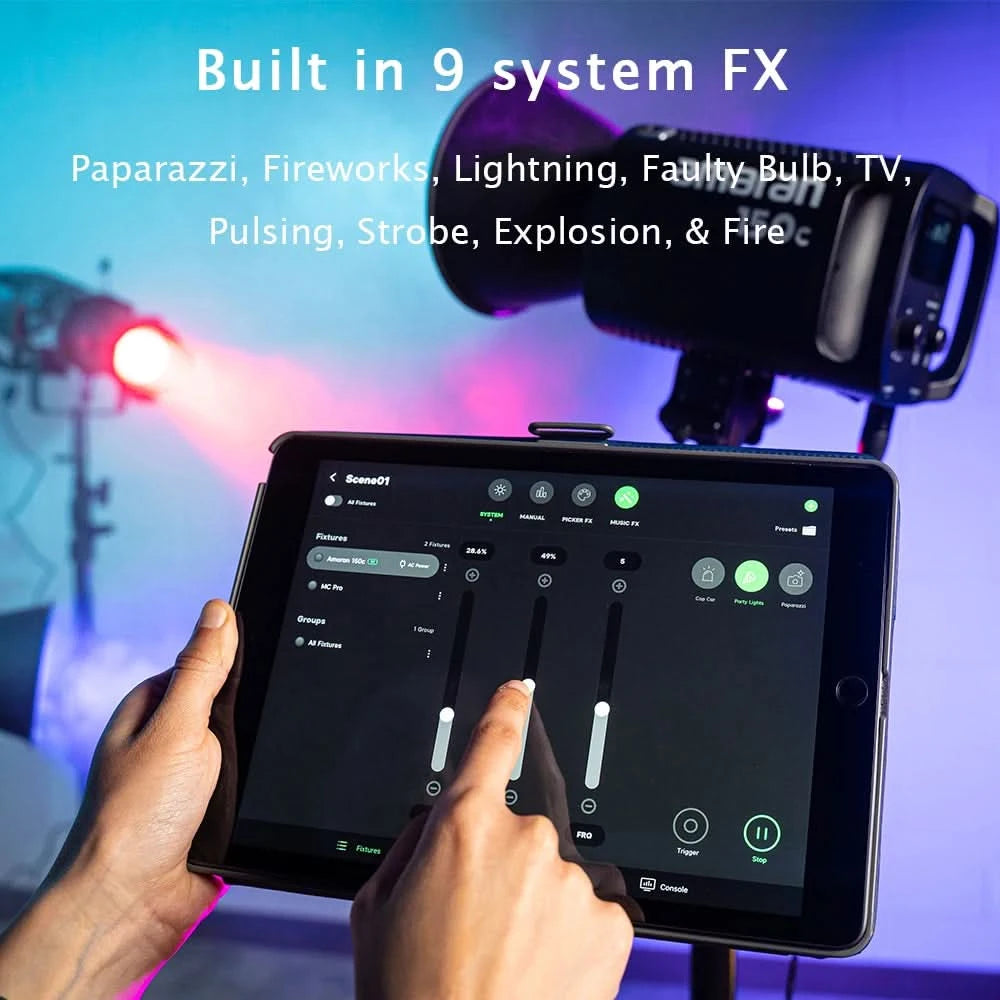 amaran 150c RGBWW LED Video light Photography lights 2500K-7500K for TikTok Live Streaming Photo Video Recording by Aputure
