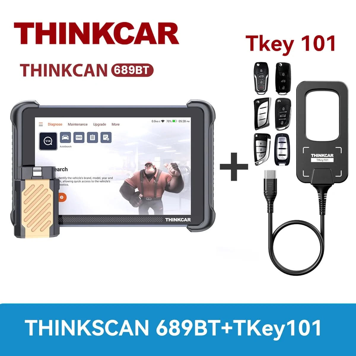 Global Version THINKCAR THINKSCAN 689BT OBD2 Diagnostic Tool DOIP CANFD Bi-directional ECU Coding 35 Resets Lifetime Free Update