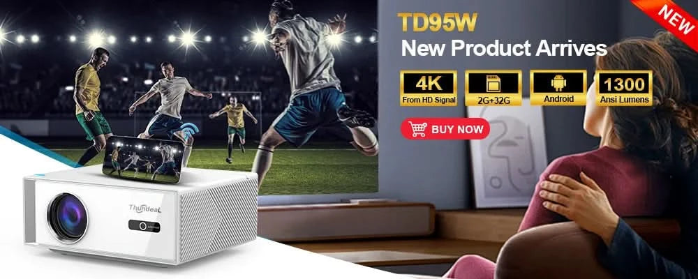 ThundeaL TD92 Pro Full HD Projector Portable Home Theater for 2K 4K 1080P Video Android WIFI Phone TD92Pro Beam Projector Cinema