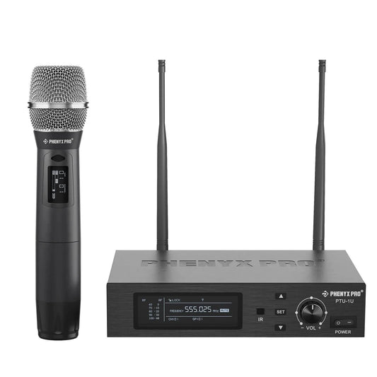 Phenyx Pro PTU-1U das beste drahtlose Mikrofonsystem Dietrich-Set professionelles Handmikrofon aus Metall für Bühne Kirche