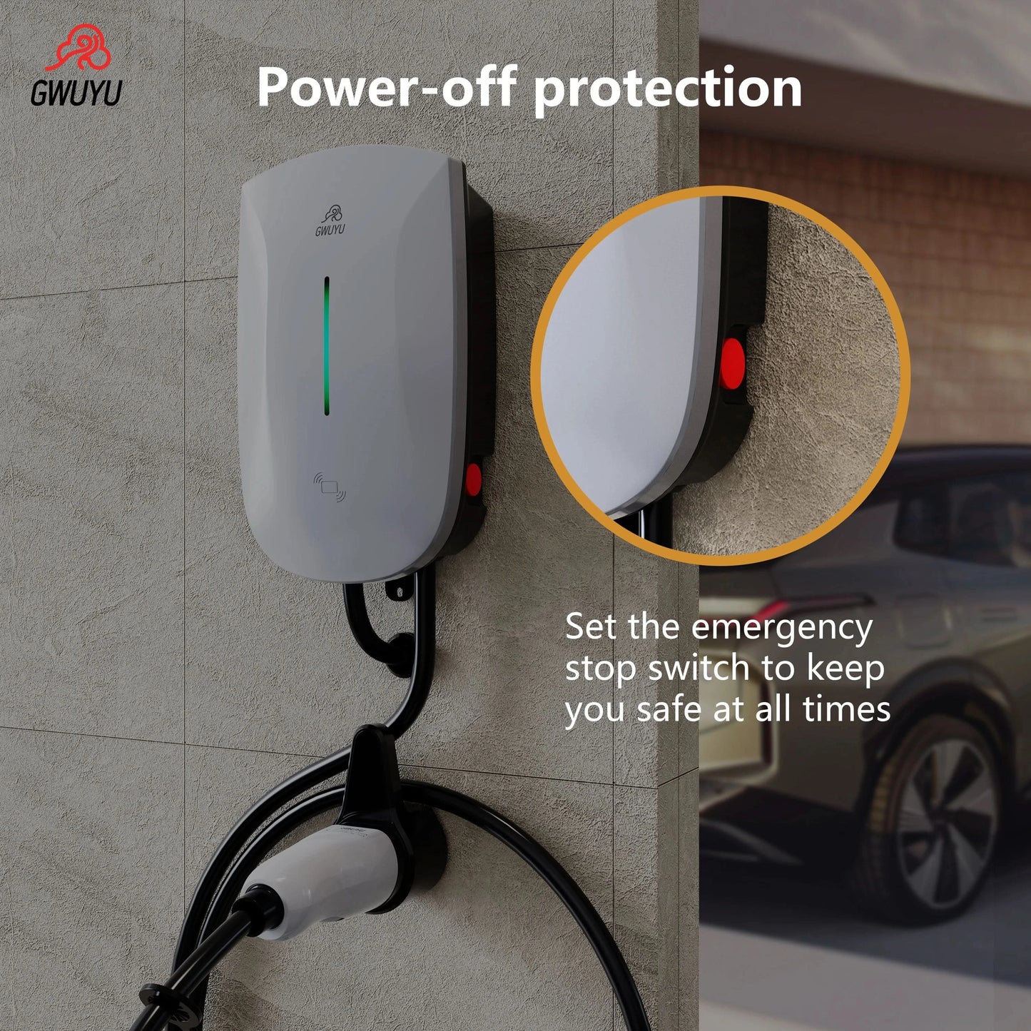 Wallbox EV Charger 32A 7KW 16A 11KW 22KW 3Phase Electric Vehicle Charging Station Type2 IEC62196-2 Socket 5m Cable Plug and Play