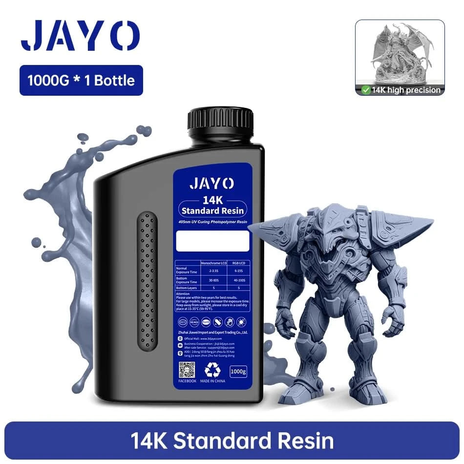 JAYO UV Resin ABS Like/Standard/Plant based/Nylon Like/Water-Wash 1KG 405nm Liquid Rapid UV Curing For LCD 3D Printing Material