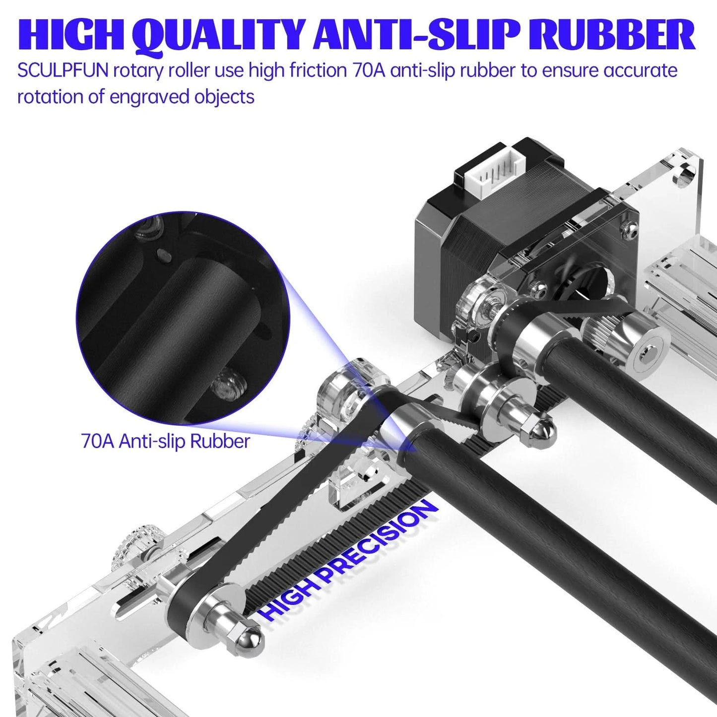 SCULPFUN S9/S10 Laser Rotary Roller Engraver Y-axis Rotary Roller for 6-150mm Engraving Cylindrical Objects 360° Rotating