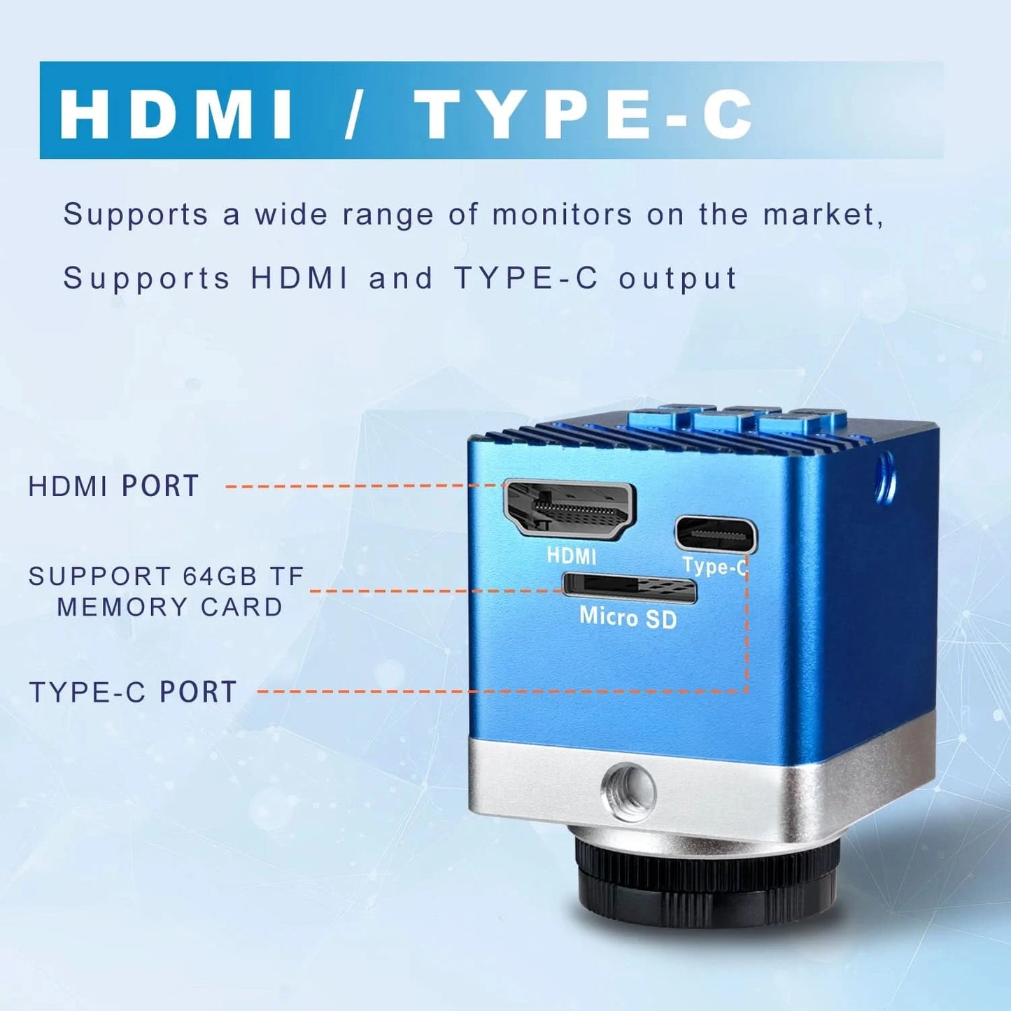 YIZHAN 4K UHD Electron Digital Microscope 1080P 60FPS Video Industrial Welding Camera 150X Lens Folding Stand for PCB Repair