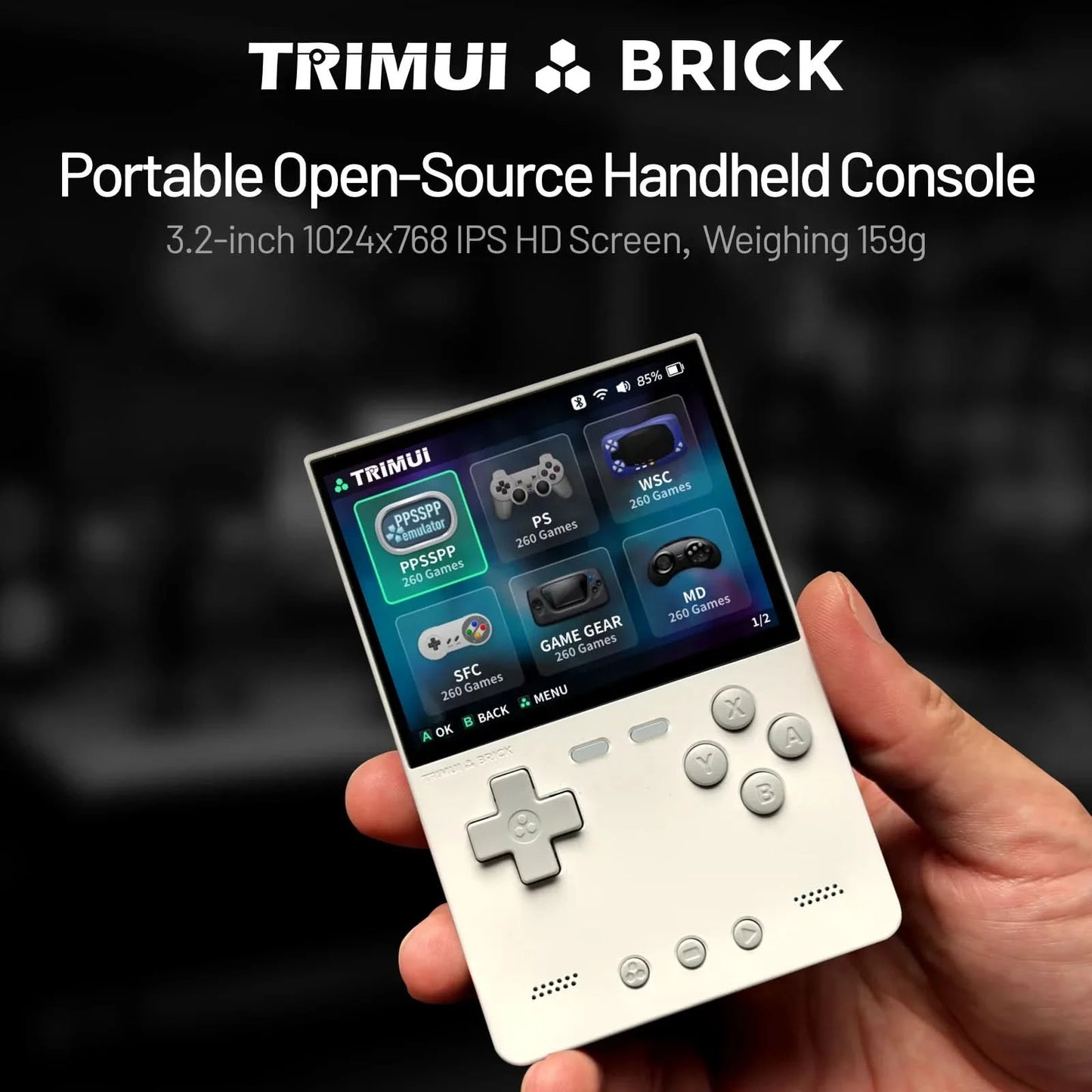 TRIMUI BRICK Handheld Game Console Portable Retro Video Player Game Console Linux System 3000mAh Long-life Battery LED Boy Gifts