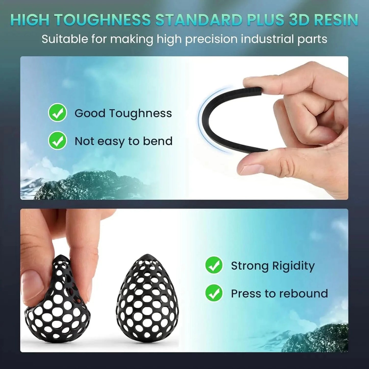 SUNLU 5KG Standard Plus/14K Standard Resin 1KG/Bottle 405nm Rapid UV-Curing Photopolymer Resin For LCD 3D Printer Material