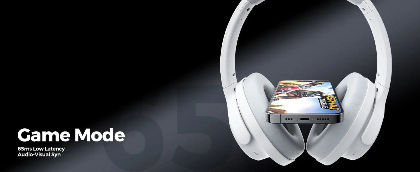 SoundPEATS Space Bluetooth Headphones Hybrid Active Noise Cancelling Wireless Headphone,123H Play,Mic,Multipoint Connection