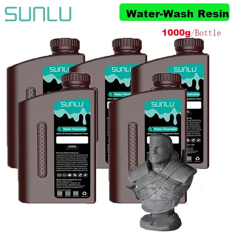 SUNLU 5KG ABS-Like/ Standard / Water-Wash/ 14K High Precision Resin 405nm Rapid UV-Curing Photopolymer Resin 1KG/Bottle
