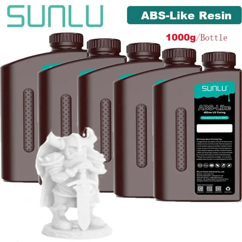 SUNLU 5KG ABS-Like/ Standard / Water-Wash/ 14K High Precision Resin 405nm Rapid UV-Curing Photopolymer Resin 1KG/Bottle