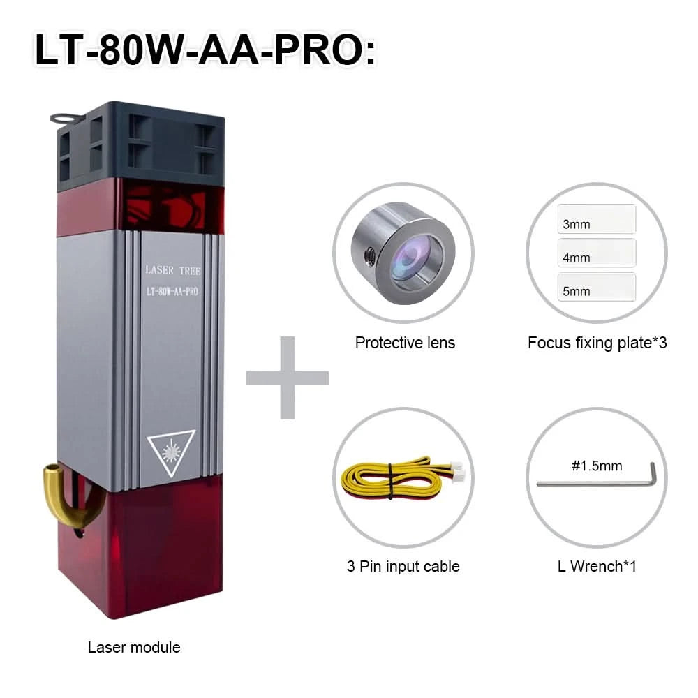 LASER TREE 5W Laser Module with Air Assist 10W High Power TTL Blue Light Laser Head for DIY CNC Laser Engraving Cutting Machine