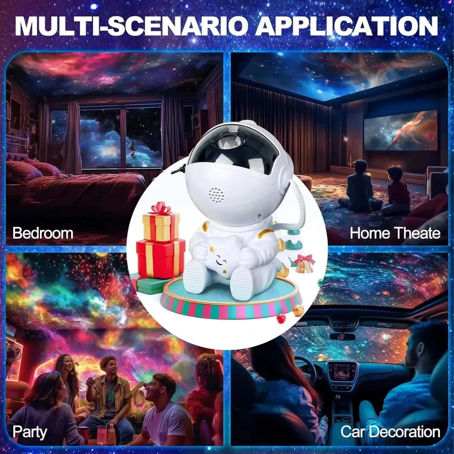 Astronaut Starry Sky Projector, Galaxy Night Light, Starry Sky Projector, LED Astronaut Light, Quarto e sala de jogos