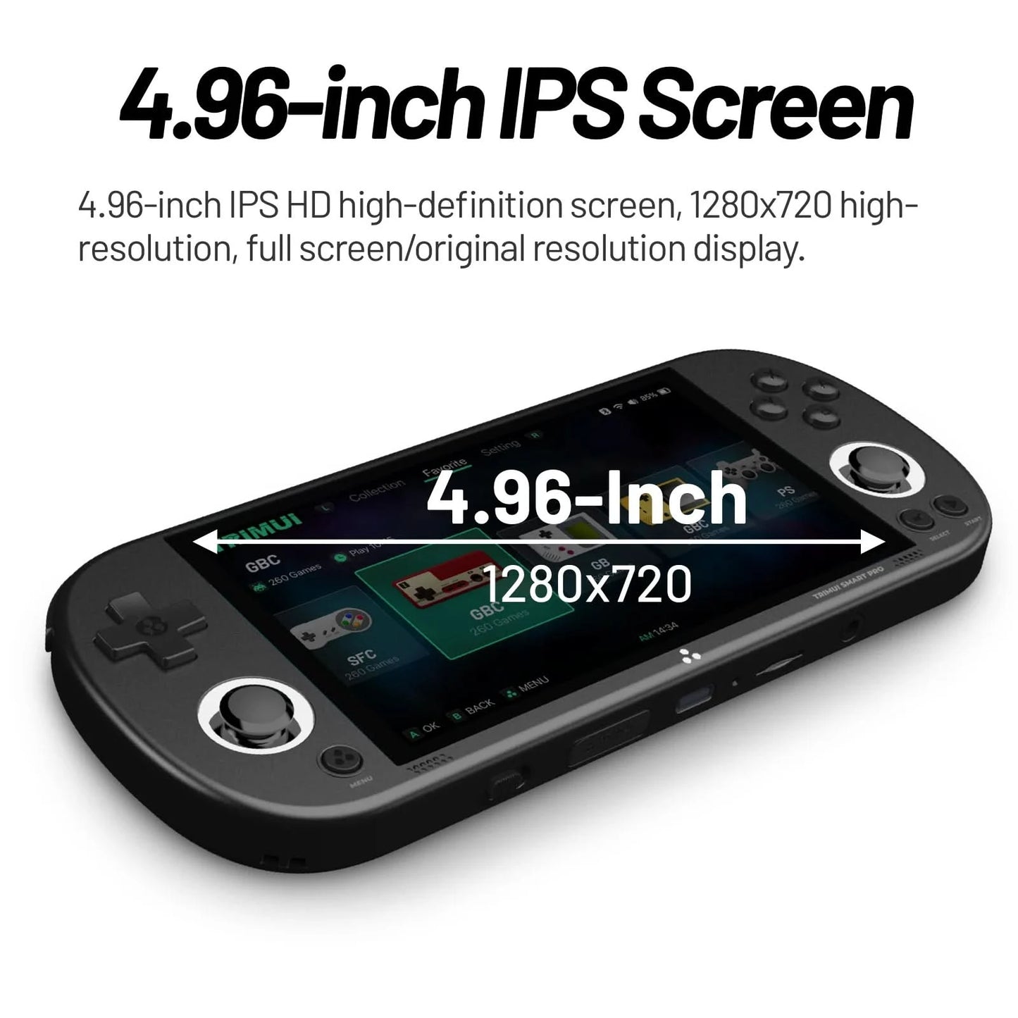 Trimui Smart Pro Handheld Game Console Linux System 4.96''IPS ScreenJoystick RGB Lighting Smartpro Retro Video Game Player Gift