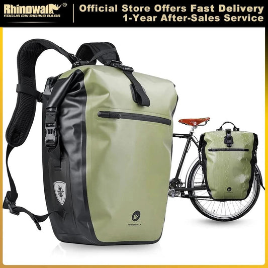 Rhinowalk Fahrradtasche & Gepäckträgertasche, 100 % wasserdicht, 27 l großes Fassungsvermögen, multifunktionale Gepäckträgertasche, Fahrradtaschen