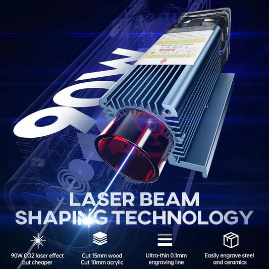 SCULPFUN S9 Laser Machine 90W CO2 Laser Effect Engraving Cutting Tool High Accuracy 410x420mm Carving Quick Assembly