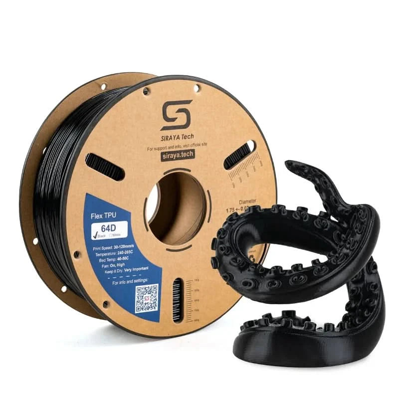 Siraya Tech Flex TPU Filament: 85A Shore, ISO 10993 Certified, High Flexibility&Toughness, Moisture-Resistant, Easy to Print 1KG
