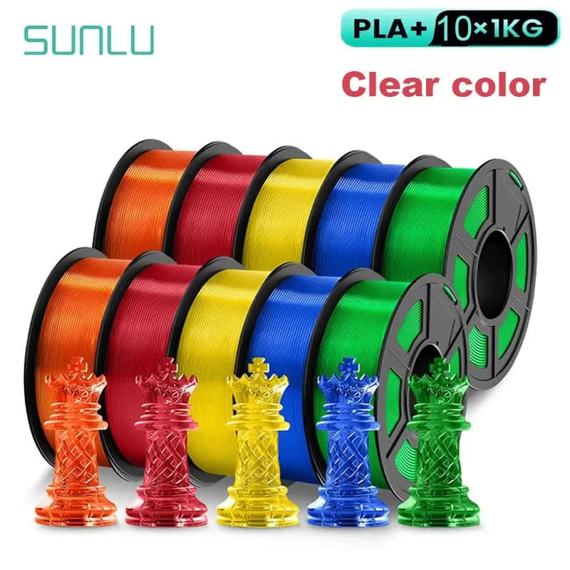 SUNLU 10KG 3D Filament PLA/PLA PLUS/PETG/Easy ABS Filamnet 1.75mm 10Roll 1KG Neatly Wound 3D Printer Filament for 3D Printer