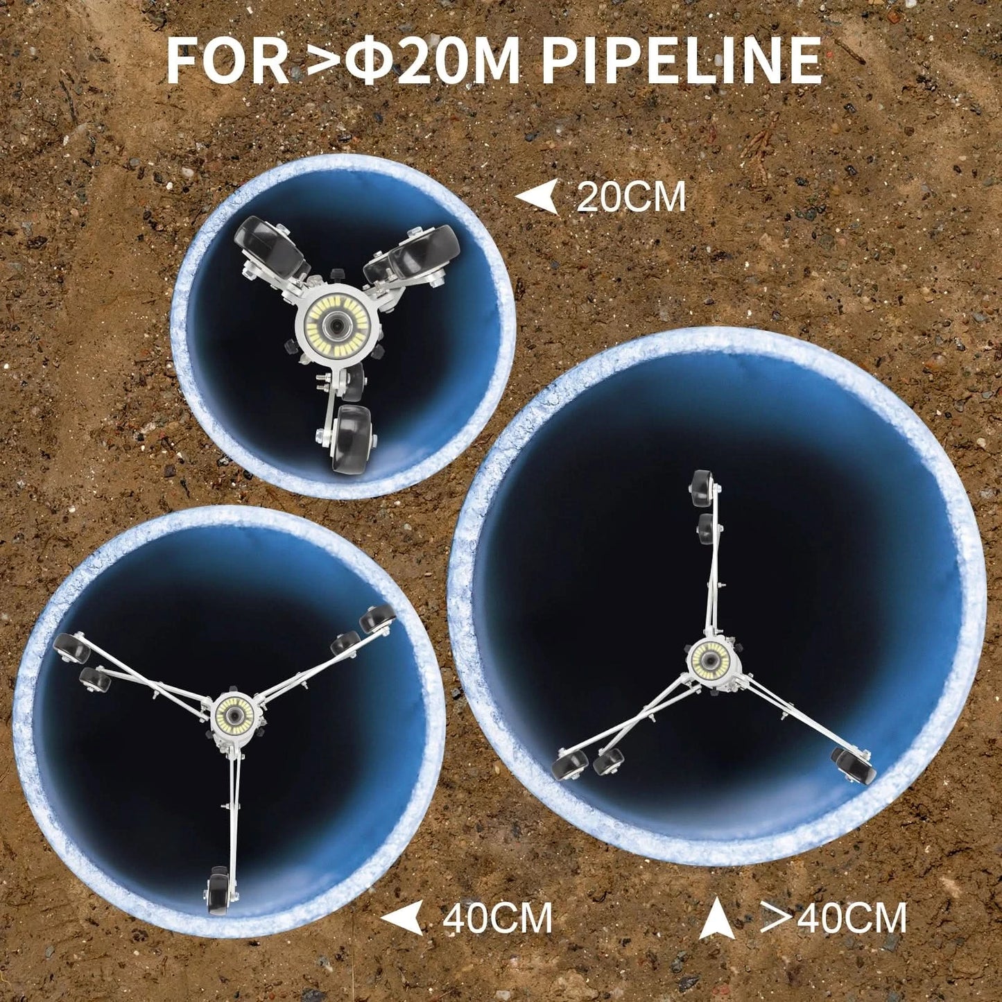 The Wheel Guide of the Pipe Inspection Camera and Drain Sewer Pipeline Industrial Endoscope camera Head Skid Protector