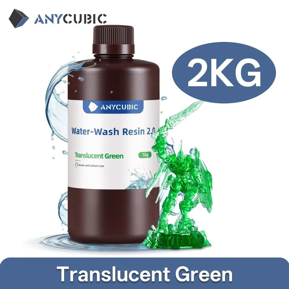 ANYCUBIC 2pcs/lot 405nm Water Washable Resin For LCD 3D Printer Liquid Photopolymer Resin 3D Printing Material 1kg/bottle