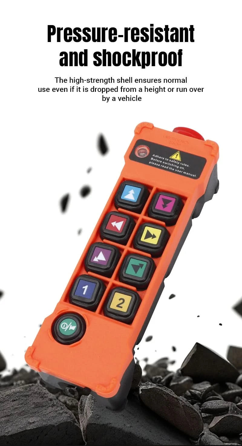 HENJEL H208 Crane Wireless Control Double Speed Waterproof Switch DC 12v 24v Waterproof and Dustproof Industrial Remote Control