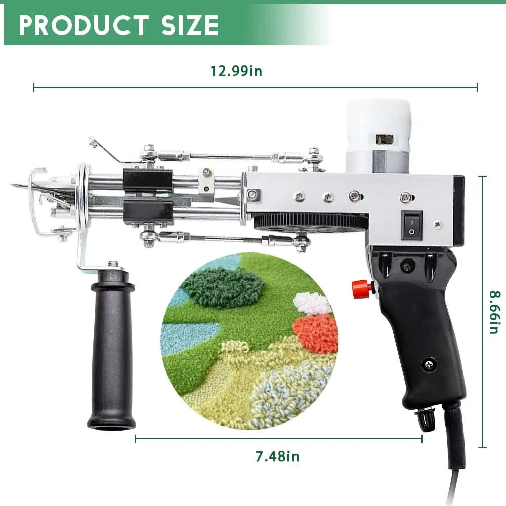 2 in 1 Tufting Gun Set Electric Touffing Pistol,7 – 21mm Tufting Pisto, with Wool Yarn and Tufting Canvas,Trimmer for Beginners