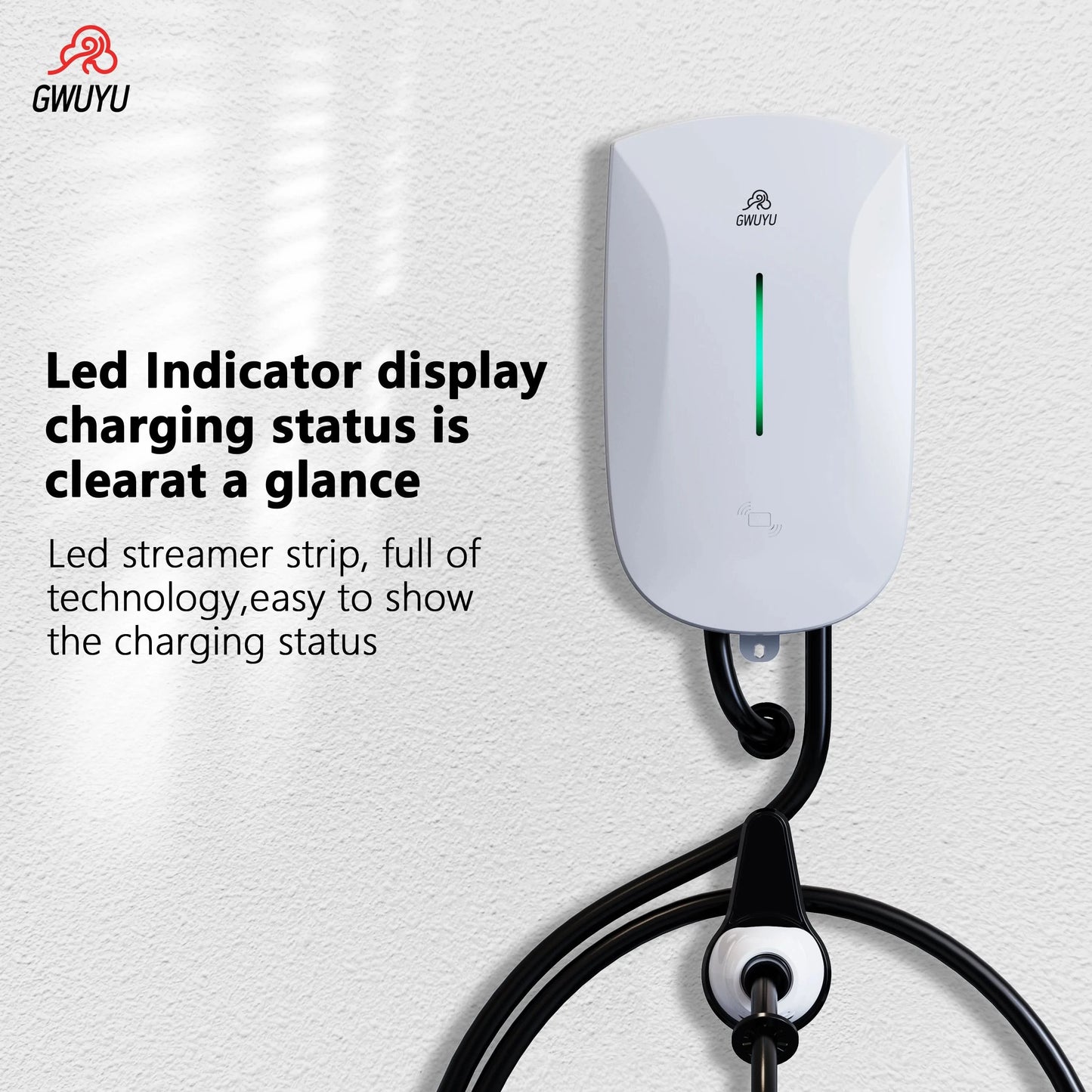 Wallbox EV Charger 32A 7KW 16A 11KW 22KW 3Phase Electric Vehicle Charging Station Type2 IEC62196-2 Socket 5m Cable Plug and Play