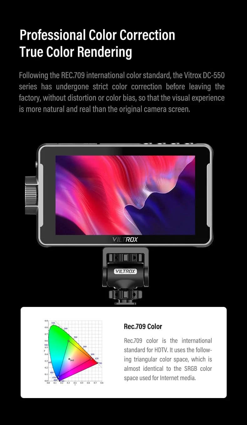 VILTROX DC-550 5.5 Inch Profissional Camera Studio Monitor 4K 30Hz HDMI Touch Screen Field 3D LUT Director Monitor 1920x1080