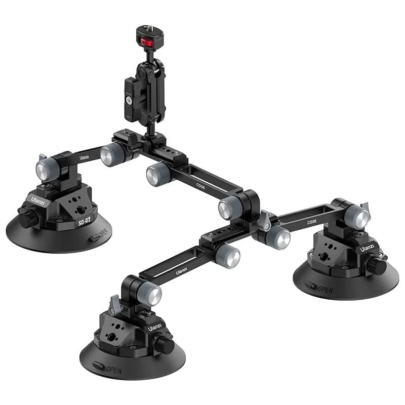 Ulanzi 3 inch/4.5 inch Action Camera Hand Pump Vacuum Suction Cup 1/4" 3/8" Camera Stabilizer Bracket for GoPro Insta360 Phone