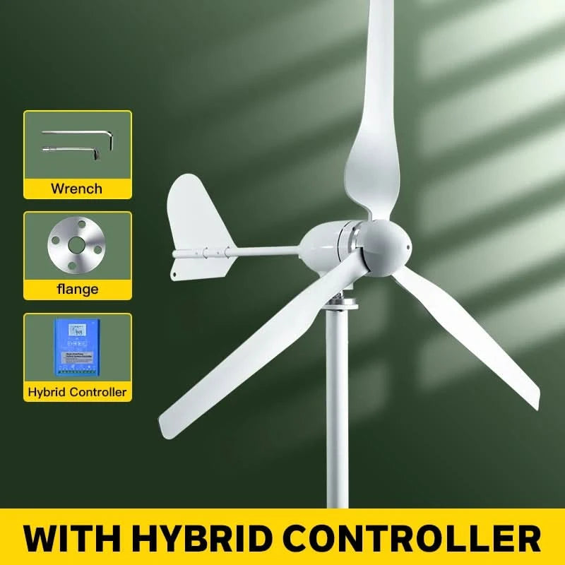 5000w 2kw Horizontal Wind Turbine Generator 96V 48V 24V Free Energy Magnetic Dynamo Strong Power 220v Inverter Output For Home