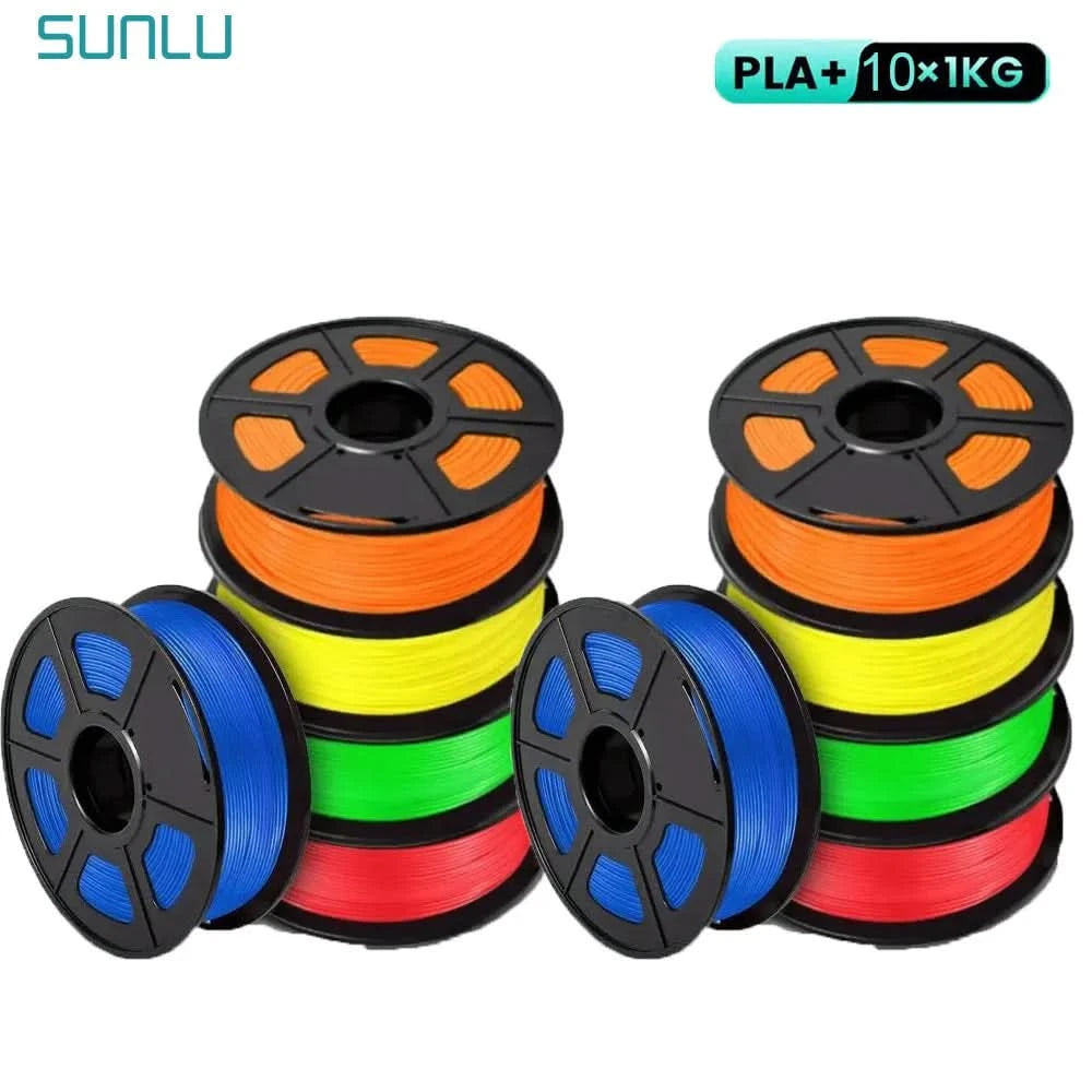 SUNLU 10KG 3D Filament PLA/PLA PLUS/PETG/Easy ABS Filamnet 1.75mm 10Roll 1KG Neatly Wound 3D Printer Filament for 3D Printer