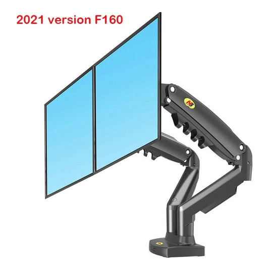 White Color Dual Arm Monitor Support 17-30 Inch  Mount Bracket Holder Load 2-9 Kgs Each NB F160