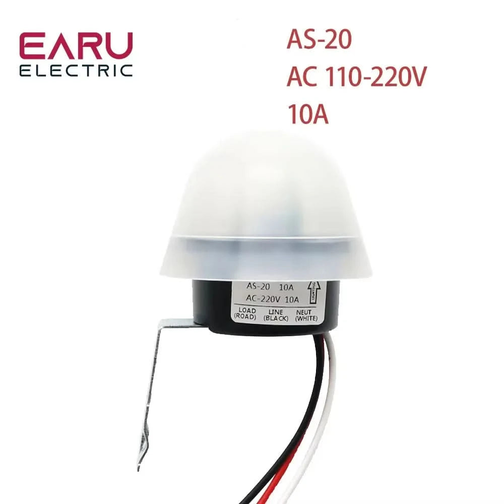 Automatic On Off Photocell Street Lamp Light Switch Controller DC 24V AC 110V 220V 50-60Hz 10A Photo Control Sensor Switch