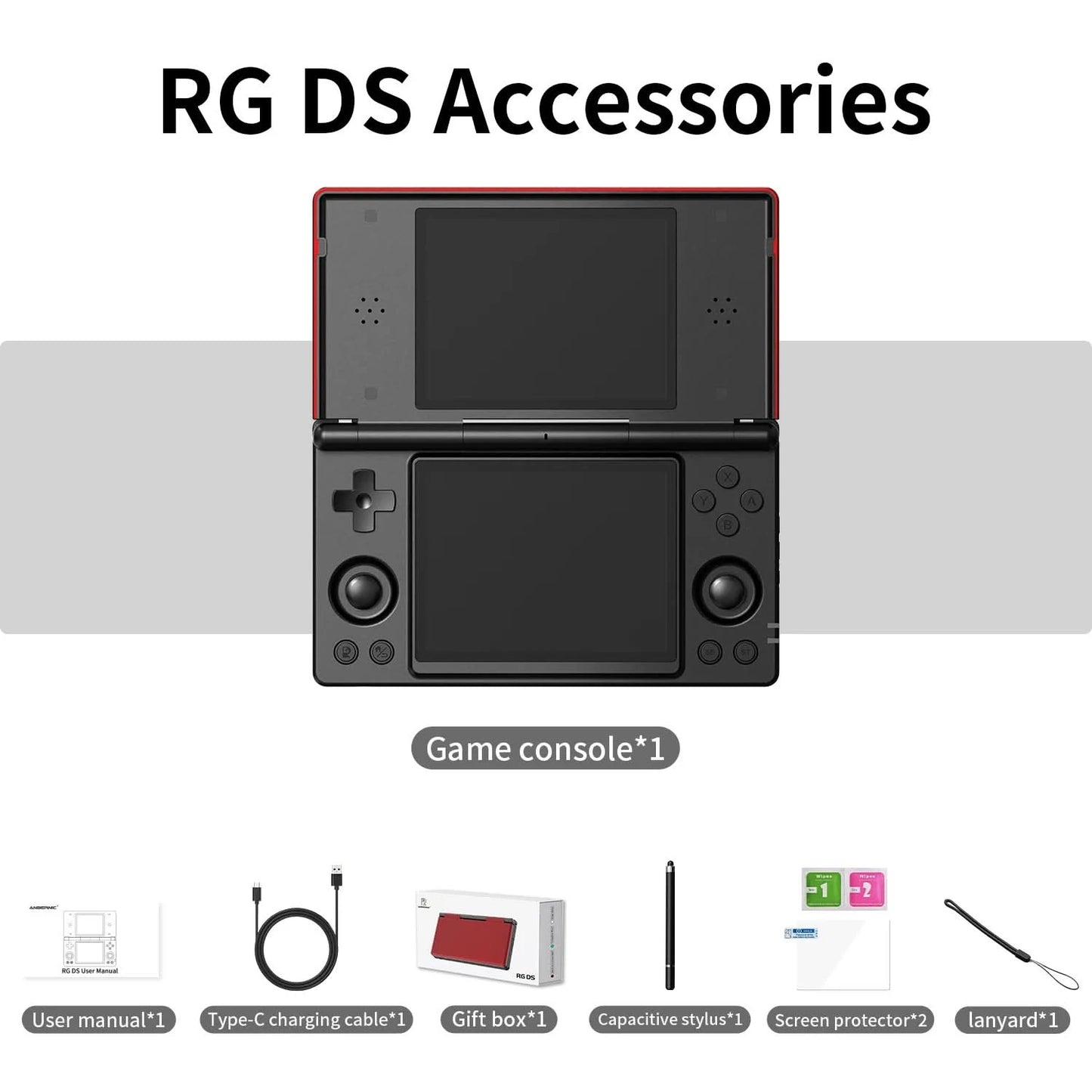 Anbernic RG DS Retro Handheld Game Console Flip Video Games Player 4" IPS Dual Screen Android14 4000mAh Supports RixelHK PSP PS2