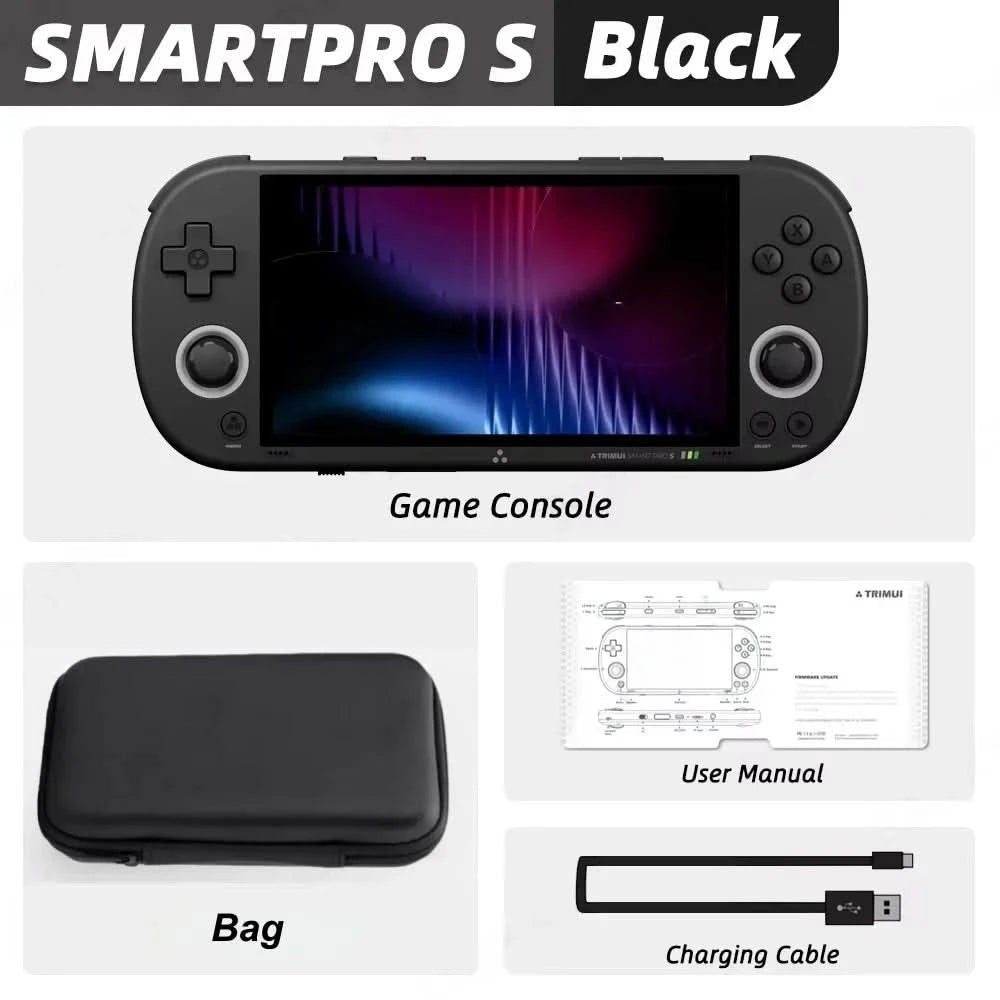 Trimui Smart Pro S Retro Handheld Game Console 4.96'' IPS Screen Linux System Joystick RGB Lighting Video Game Smartpros Gifts