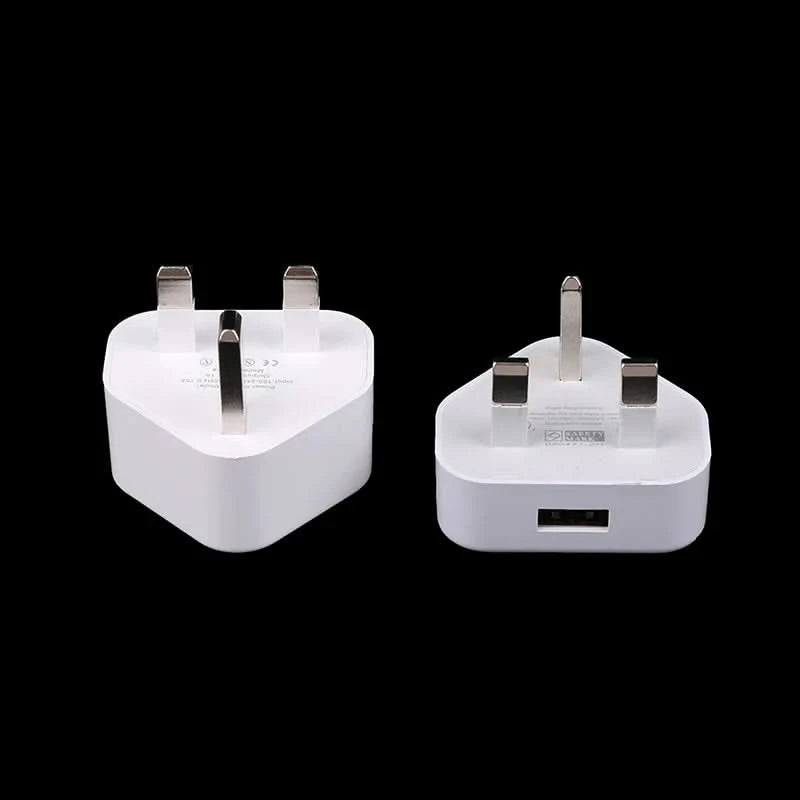 HUAHUA2025 NEW 1PCS Dual Port Fast Charger 5V/2.1A, UK 3 Pin Wall Adapter for Phones & Tablets, Multi-Device USB Charging Hub