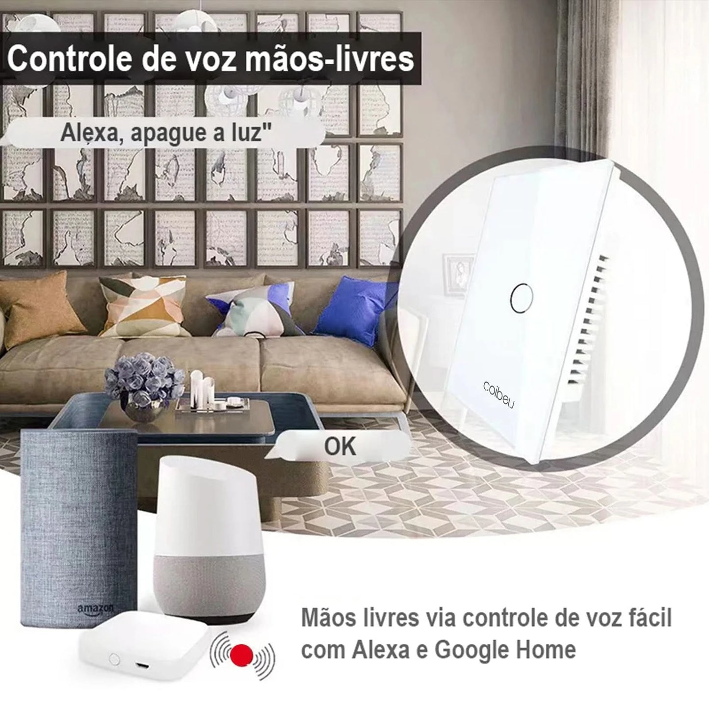 No neutral, WiFi smart switch, Alexa, WiFi smart socket, Alexia, Tuya, WiFi standard Smart Switch Brazil