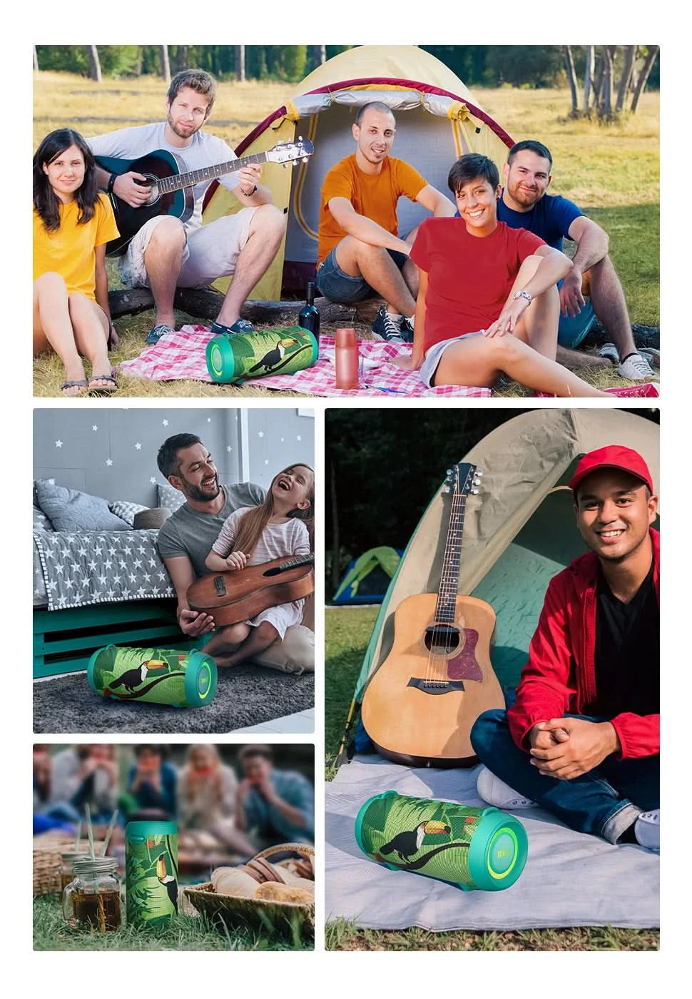 mifa A90 Green Bluetooth Speaker 60W Output Power Bluetooth Speaker with Class D Amplifier Excellent Bass Performace
