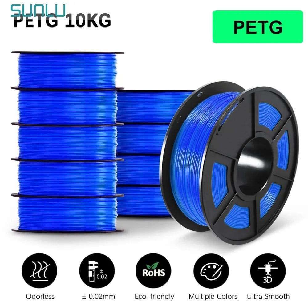 SUNLU 10KG 3D Filament PLA/PLA PLUS/PETG/Easy ABS Filamnet 1.75mm 10Roll 1KG Neatly Wound 3D Printer Filament for 3D Printer