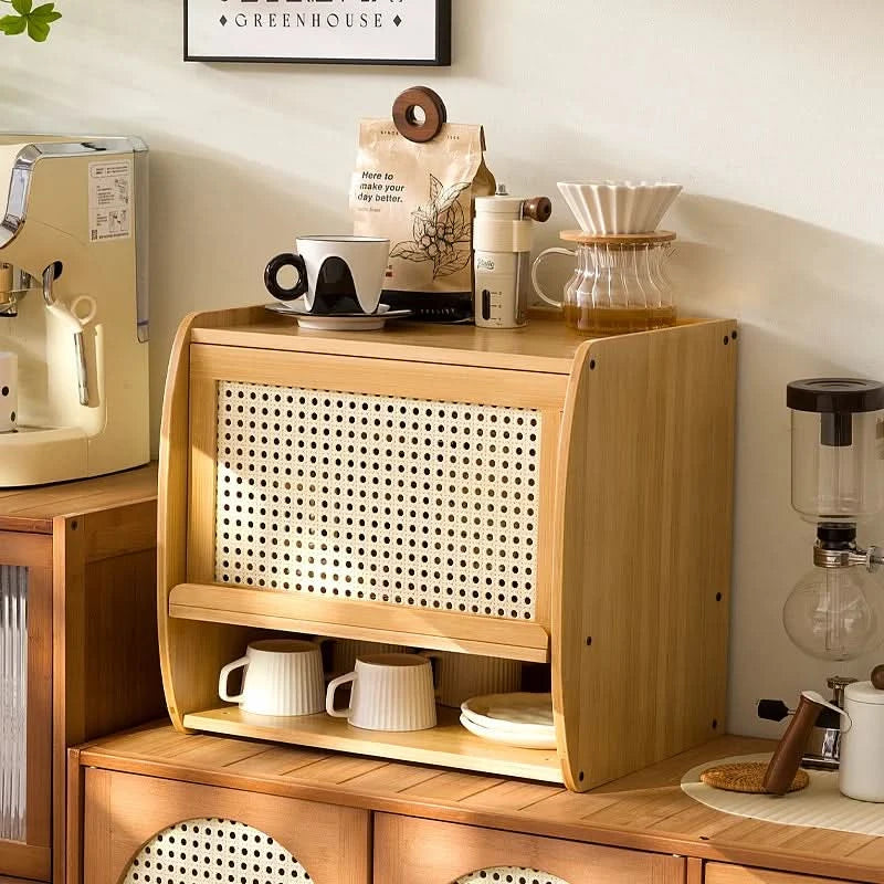 Minimally modern bamboo bedroom bedside table, living room small cabinet, small storage cabinet, household storage cabinet