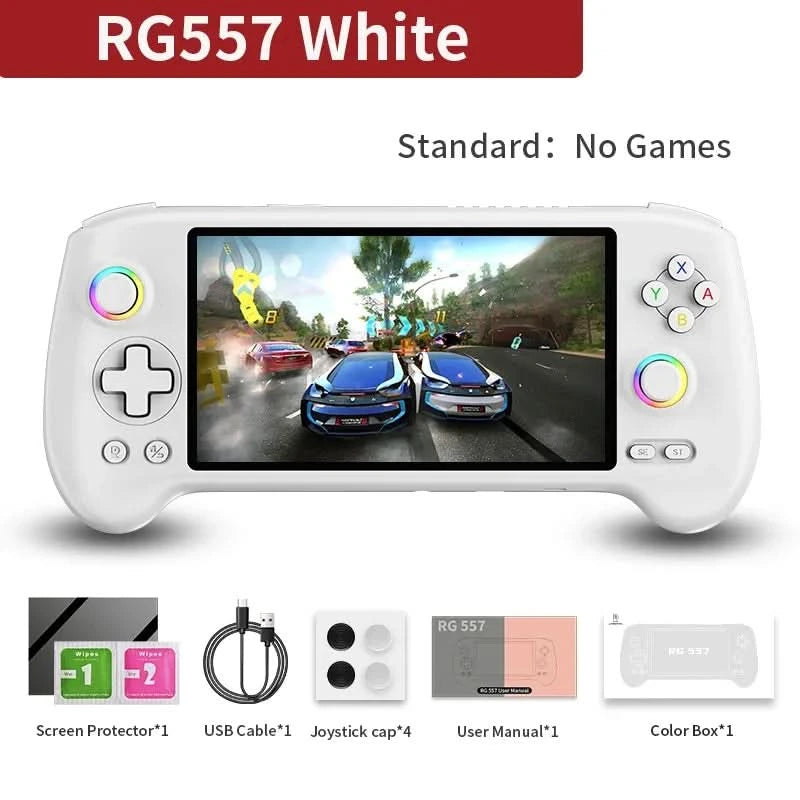 ANBERNIC RG557 Handheld Game Console 5.48'' AMOLED Android14 5500mAH Bluetooth 5.3 PS2 Portable Video Game Player Dimensity 8300