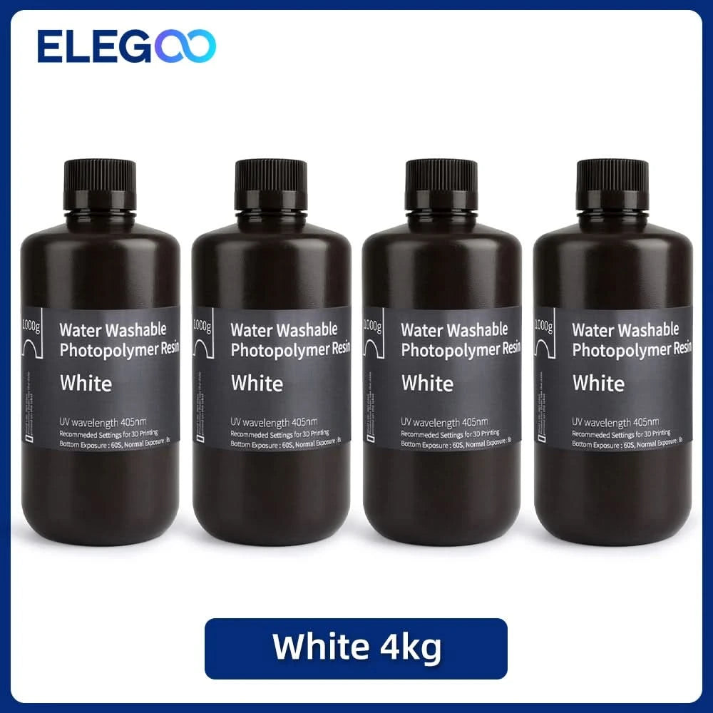 ELEGOO Water Washable 3D Printer Resin LCD UV-Curing Resin 405nm Standard Photopolymer Resin for LCD 3D Printing 1000g 8 Colors