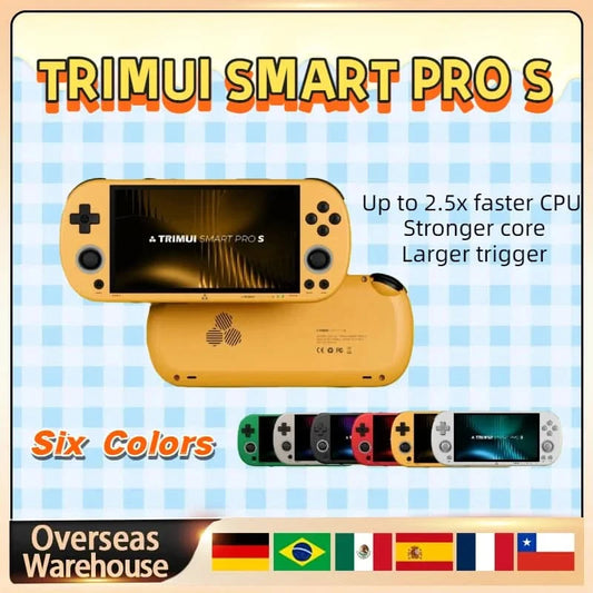 Trimui Smart Pro S Retro Handheld Game Console 4.96'' IPS Screen Linux System Joystick RGB Lighting Video Game Smartpros Gifts
