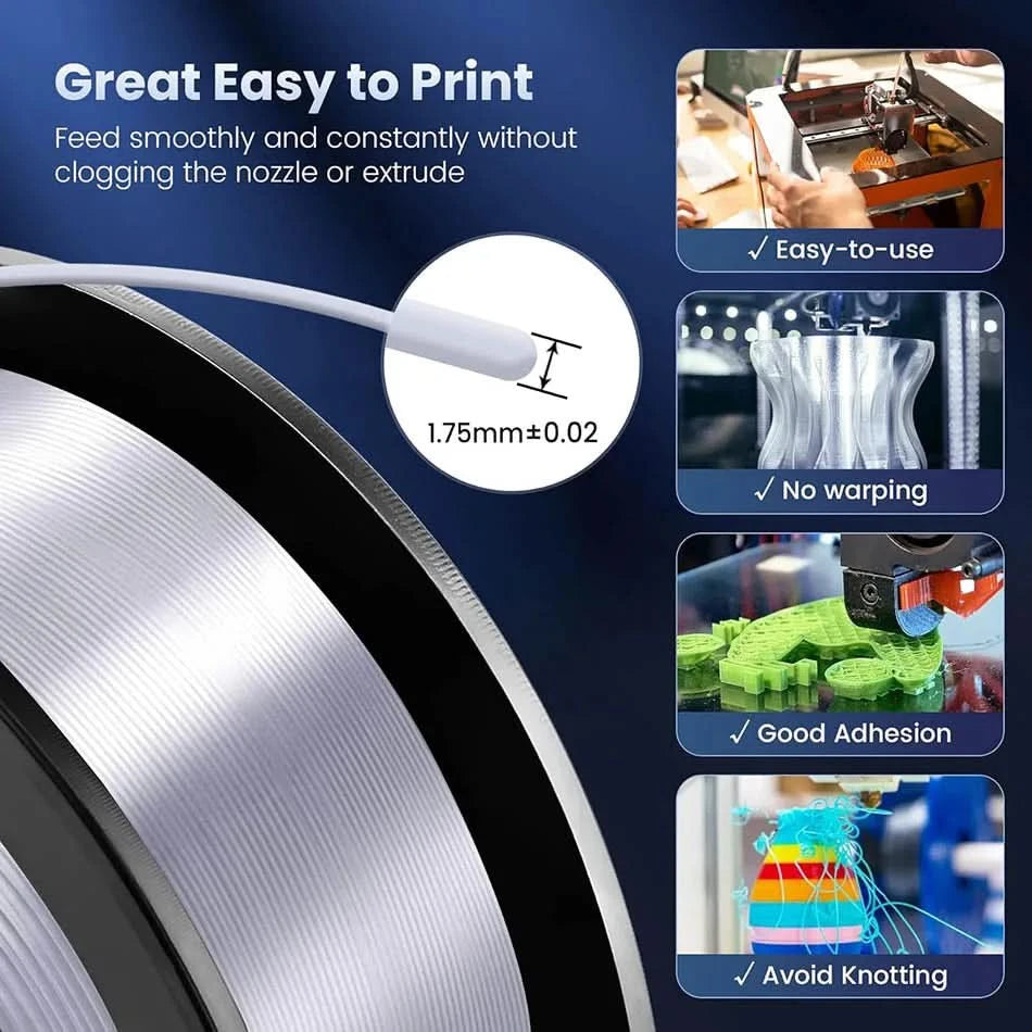 JAYO PLA / ABS / PETG / Silk / ASA /TPU /PLA+ Filament 10 Rolls 3D Printer Filament 1.75MM 0.65/1/1.1KG Neatly Wound 3D Filament