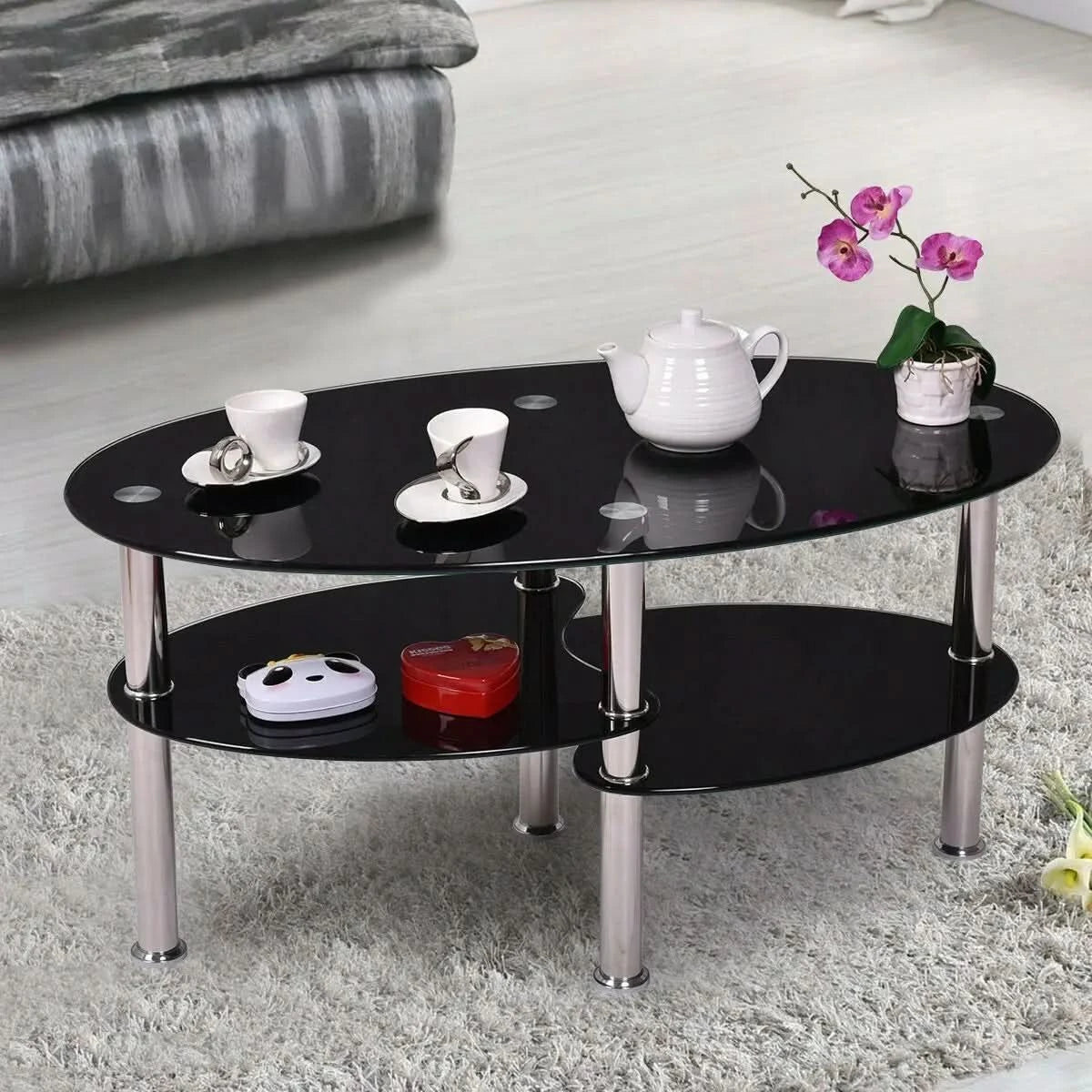 2019 Popular Center Table Modern Design Coffee Centre Table with Glass Top High Quality